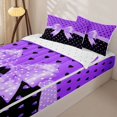 thumbnail image 3 of Homewish Girly Purple Bow Tie Zipper Twin Comforter Sets with Fitted Sheet and 2 Pillowcases,Cute Loves Heart Zipper Bedding Set For Kids,Reversible,4 Pieces, 3 of 7