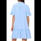 thumbnail image 3 of Vestido Camisero de Verano para Mujer, Informal, con Mangas con Volantes, Corte Recto, Minivestido con Bolsillos, Azul , Talla XXL, 3 of 8
