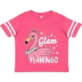 thumbnail image 3 of Inktastic Glam Pink Flamingo with Pearls Girls Toddler T-Shirt, 3 of 5