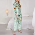 thumbnail image 4 of Kll World Travel Map Print Women'S Long Sleeve Pajamas With Pants Sleepwear Loungewear 2 Set-Small, 4 of 9