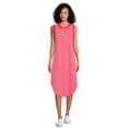thumbnail image 2 of Time and Tru Women's Sleeveless Curve Hem Henley Midi Dress, 2 of 5