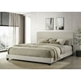 thumbnail image 2 of Dorian Fabric Upholstered California King Panel Bed Cream, 2 of 8