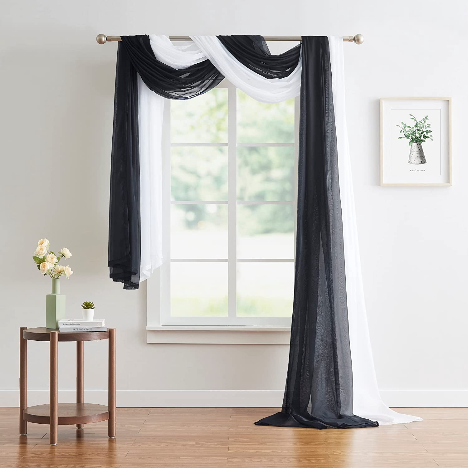 Warm Home Designs 55" W x 360" L Black Bed Canopy for Extra Large Bed. BC Black 360