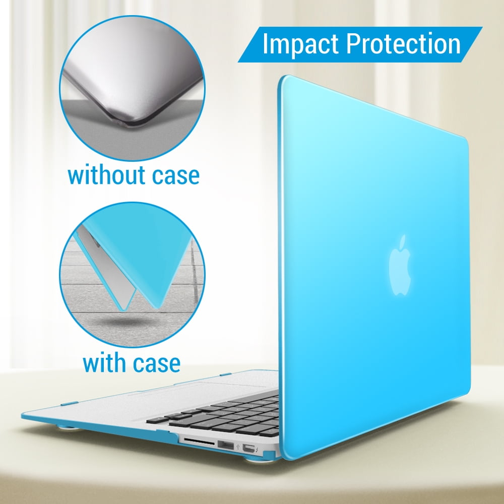 Soft Touch Hard Case Shell Cover with Keyboard Cover for Apple MacBook Air 13 A1369 1466,Serenity Blue CA-MA1301SRL iBenzer Macbook Air 13 Inch Case 