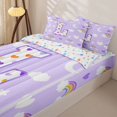 thumbnail image 3 of Castle Fairy Rainbow Letter L Zipper Twin Comforter Sets with Fitted Sheet and 2 Pillowcases,Cartoon Initial Zipper Bedding Set,4-Piece,Reversible, 3 of 6