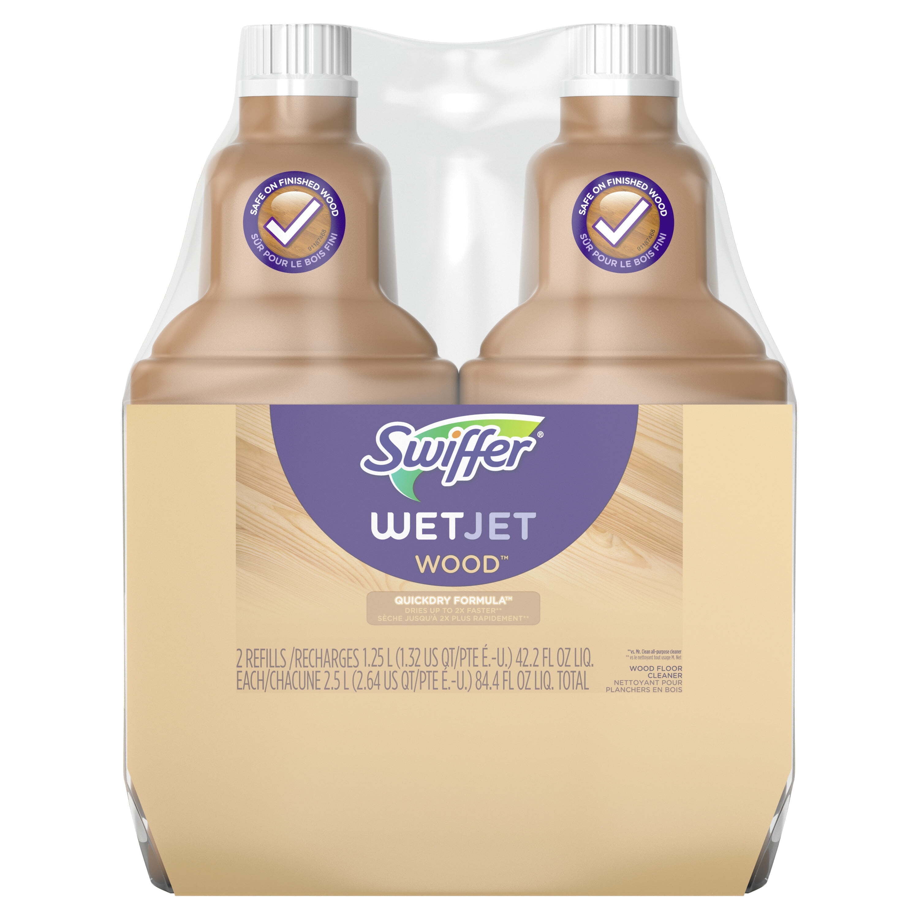 Swiffer Wet Jet Mop Wood Refill Solution, Hardwood Floor Cleaner for Mopping & Cleaning, 42.2 fl oz