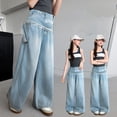 thumbnail image 2 of FINALGANG Girls Kids Elastic Waist Barrel Jeans With Contrast Stitching Seam Relaxed Fit Soft Light Wash Denim Pants For Daily Wear Playtime Casual Summer Outings Stylish Trousers, 2 of 9