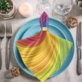 thumbnail image 3 of GZHJMY Colorful Rainbow Whirlpool Pattern Cloth Napkins, Set of 4 20 x 20 Inch Soft & Comfortable Polyester Dinner Napkin for Family, Restaurant, Weddings, Parties, 3 of 5