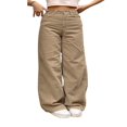 thumbnail image 2 of Women Straight-leg Pants High Waist Version Street Style Spring Autumn Clothing Gothic Style, 2 of 7