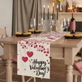 thumbnail image 2 of Table Runners 72 Inches Long Dress Scarves, Happy Valentines Day Farmhouse Kitchen Table Runner, Coffee Tablerunners, Red Love Branches Spring Beige 14x72 Inch, 2 of 9