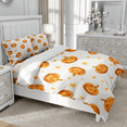 thumbnail image 3 of TeasBank Halloween Pumpkin Full Duvet Cover Set White Pumpkin Stars Comforter Cover for Youth Adult Halloween Theme Bedroom Decor 3Pcs 1 Quilt Cover with 2 Pillow Cases(No Comforter), 3 of 4