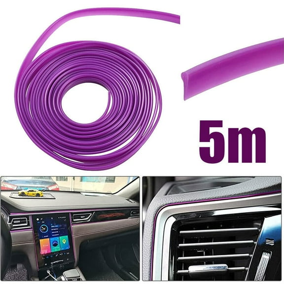 1pc Car Moulding Trims Dashboard Door Car-styling Interior Accessories Purple Silicone Car-Styling High Quality