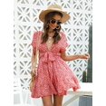 thumbnail image 4 of Minivestido evasé con escote pronunciado floral de florecitas para mujer TUNC Sencillez, 4 of 5