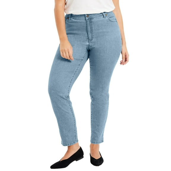 June   Vie Women's Plus Size Curvie Fit Straight-Leg Jeans