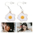 thumbnail image 3 of 1 Pair Poached Egg Dangle Eardrop Earrings Food Charm Excellent Ear Jewelry Gift, 3 of 8