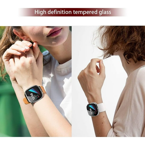 For Fitbit Versa 4 Lite Sense 2 Full Cover Tempered Glass PC