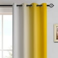thumbnail image 3 of Yakamok Yellow Grommet Light Blocking Ombre Curtains,Room Darkening Window Drapes for Bedroom/Living Room, 52x84 inches, 2 Panels, 3 of 6