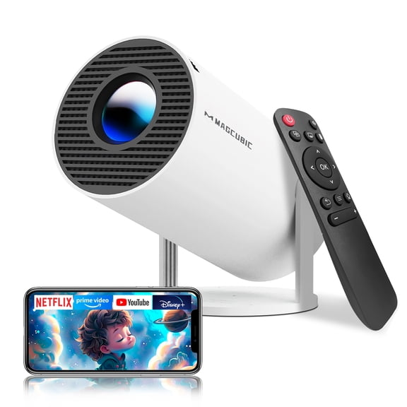 Magcubic Proyector 4K 1080P Compatible con WiFi y Bluetooth, Miniproyector Portátil, Llavero Automático, Cine en Casa Giratorio de 180°, HY300 Pro