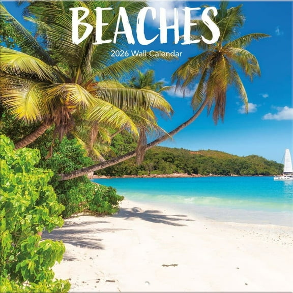 Turner Licensing, Beaches 2026 Wall Calendar, 12'' X 12'', 12-Month Calendar with Wire-O Binding