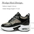 thumbnail image 4 of Wedge Sneakers for Women High Heel Hidden Platform Sneakers Fashion Glitter Wedding Shoes for Bride Increasing 3 inch, 4 of 7