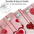 thumbnail image 6 of Valentines Shower Curtain, Happy Valentine''s Day Shower Curtain for Bathroom, Valentine Shower Curtain Romantic Lover Couples Shower Curtain Falling Red Heart Shower Curtain Set with Hooks, 72X72inch, 6 of 6