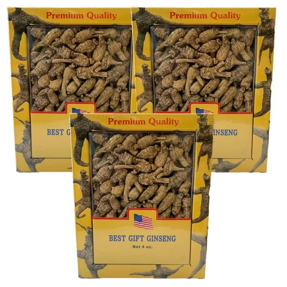 3 Boxes of Premium American Ginseng Root Small Pearl Size (4 oz box)