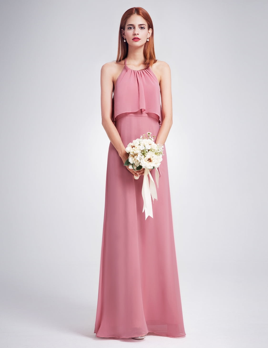 dusty rose color gown