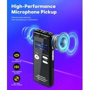 Digital Voice Activated Recorder,128GB Audio Recorder with Playback, Noise Reduction, 3072Kpbs HD Dual MIC Tape, Store 2048 Hours of Documents Voice Activated Recorder for Interviews/Meeting/Classes