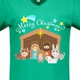 thumbnail image 4 of Inktastic Merry Christmas Cute Nativity Scene Women's V-Neck T-Shirt, 4 of 5