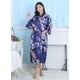 thumbnail image 1 of Camisón tipo cárdigan largo de verano para mujer, de seda helada, con estampado de pavo real, tipo kimono, de seda morera fina y mediana, 1 of 5