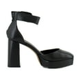 thumbnail image 6 of DKNY Womens Black 1" Platform Ankle Strap Padded Barra Square Toe Block Heel Buckle Leather Pumps Shoes 9 M, 6 of 8