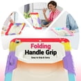 thumbnail image 3 of FJLBDE Case for iPad 9th 8th 7th Gen 10.2 inch 2021 2020 2019, 360 Rotating Stand Handle Shoulder Strap Heavy Duty Shockproof Cover, Rainbow Red, 3 of 7