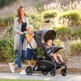 thumbnail image 4 of Baby Trend Sit N' Stand 5-in-1 Collapsible Kids Shopper Stroller with Shaded Canopy Visor, Extendable Storage Basket, and 2 Cup Holders, Stormy, 4 of 5