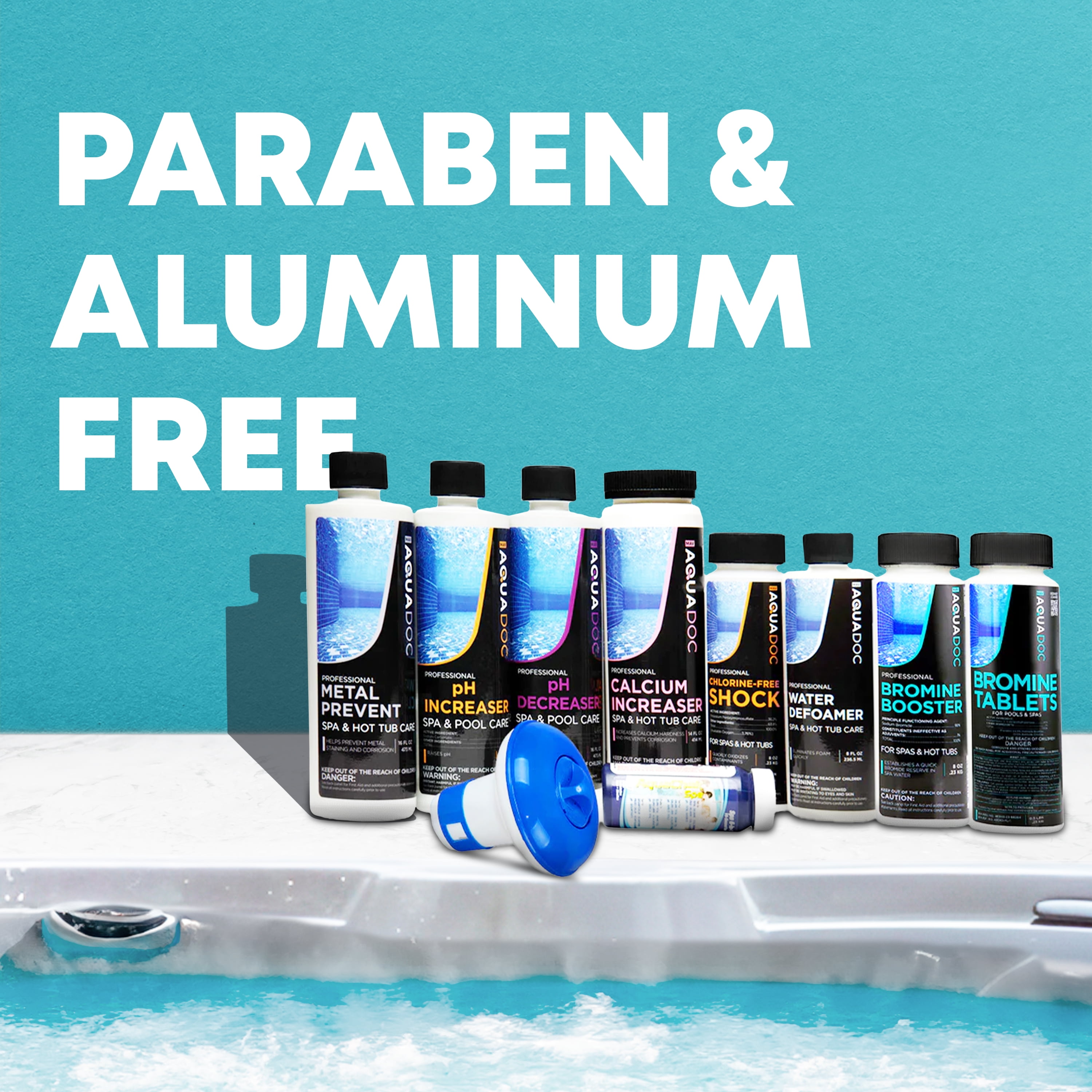 AquaDoc Hot Tub Chemicals Starter Kit – Bromine & pH Control for Spa and Inflatable Hot Tubs