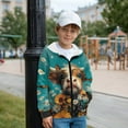 thumbnail image 3 of FKELYI Daisy Sunflower Highland Cow Print Zip-Up Hoodies with Pockets Fall Winter Jackets Girls Hooded Sweatshirt Athletic Top Hoodie for School Home, XL, 3 of 6
