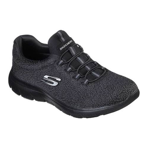 ladies black pull on trainers