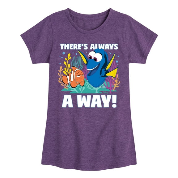 Disney Finding Dory - There's Always A Way - Toddler & Youth Girls Short Sleeve Graphic T-Shirt