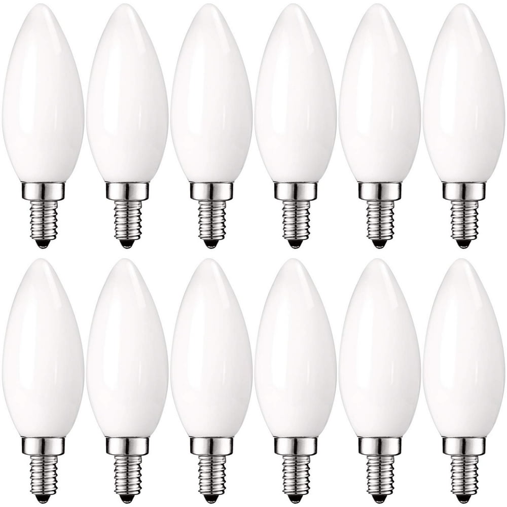 Luxrite E12 Frosted Candelabra Dimmable LED Light Bulbs, 4W (40 Watt