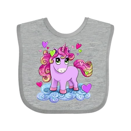 

Inktastic Valentine Unicorn with hearts Gift Baby Boy or Baby Girl Bib