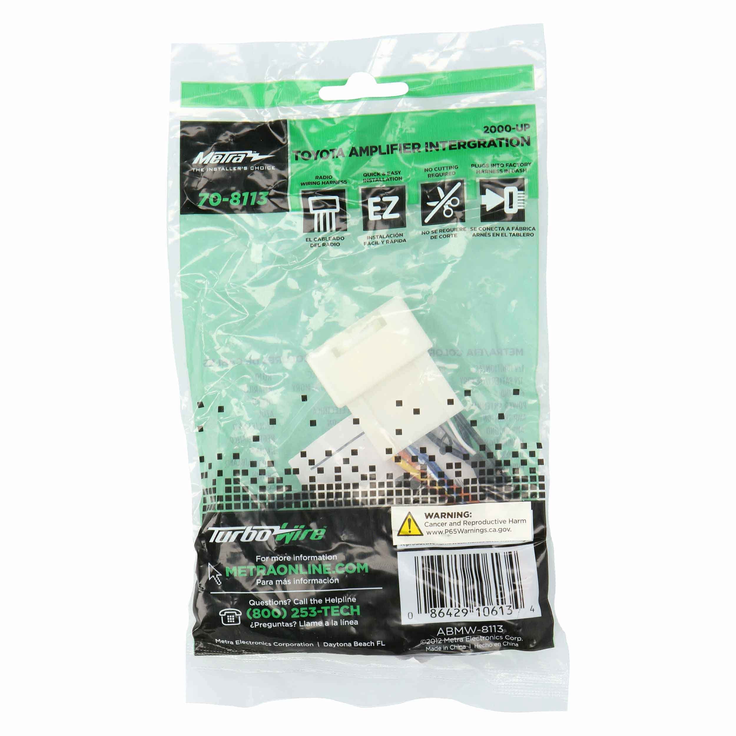 Metra 70-8113 Radio Installation Harness Adapter for Lexus and Toyota with Amplifier Integration