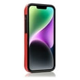 thumbnail image 4 of Compatible With iPhone 13 Mini Phone Case Back Double-buckle Knurling Design Card Pocket Kickstand PU Leather Shock-absorbent Anti-Fingerprint Lightweight Phone Cover,Red, 4 of 9