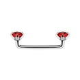 thumbnail image 5 of LionGothic 316L Surgical Steel 14G Internally Threaded Staple Surface Barbell with Prong Setting CZ, 5 of 21
