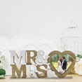thumbnail image 5 of Hzzsbu Mr & Mrs Heart Wedding Picture Frame, Wooden LOVE Photo Frame for Engagement Newlyweds, 5 of 7