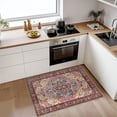 thumbnail image 2 of Jamfeel Washable Entry Rug Floral Print Washable Carpet 2x3 Small Rugs Entryway Kitchen Bedroom, Red, 2 of 5