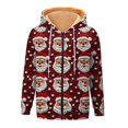 thumbnail image 6 of Women Lined Plush Sweat Jacket With Hood Autumn Winter Warm Hooded Jacket Loose Coat Pockets Large Sizes Hoodie Sweatshirt, 6 of 7