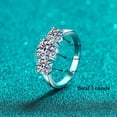 thumbnail image 2 of Total 3 CT Moissanite Diamond Ring for Women Diamond Engagement Rings 925 Sterling Silver Moissanite Ring Womens Anniversary Rings Diamond Wedding Rings Eternity Rings, 2 of 7