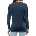 thumbnail image 3 of Hearthz Long Sleeve Going Out Tops for Women Fall V Neck Womens Oversized Tee Shirts Henley Button Down Womens Blouses Dressy, 3 of 4