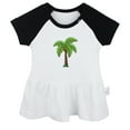 thumbnail image 1 of Nature Palm Tree Pattern Dresses For Baby, Newborn Babies Skirts, Infant Princess Dress, 0-24M Kids Graphic Clothes (Black Raglan Dresses, 18-24 Months), 1 of 4