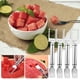 thumbnail image 1 of Xihbxyly Cortador de Sandía de Acero Inoxidable, Diseño 2 En 1 con Cuchilla Automática, Tenedor Fácil de Usar, Material Resistente a La Oxidación, Ligero y Portátil, Herramienta para Frutas de Verano, 1 of 2
