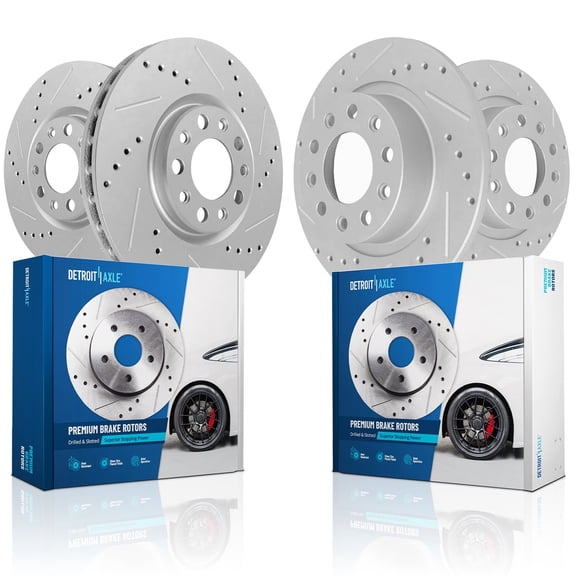 Detroit Axle - 4pc Brake Rotors for 17-22 Jeep Compass 15-22 Renegade 16-22 Fiat 500X, Drilled Slotted Brake Rotors 2018 2019 2020 2021: 12.01" Front and 10.94" Rear Rotor